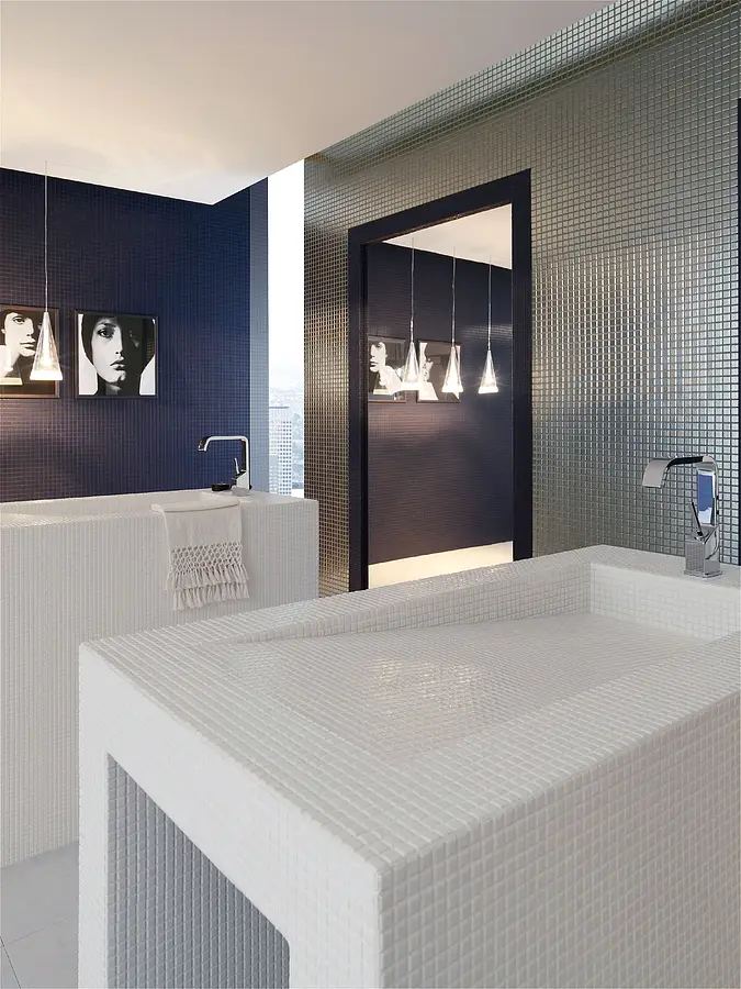 Mosaic tile, Color navy blue, Ceramics, 30x30 cm, Finish matte